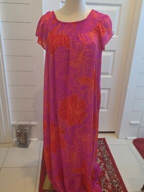 Sugarlips Pink and Orange Floral Maxi Dress